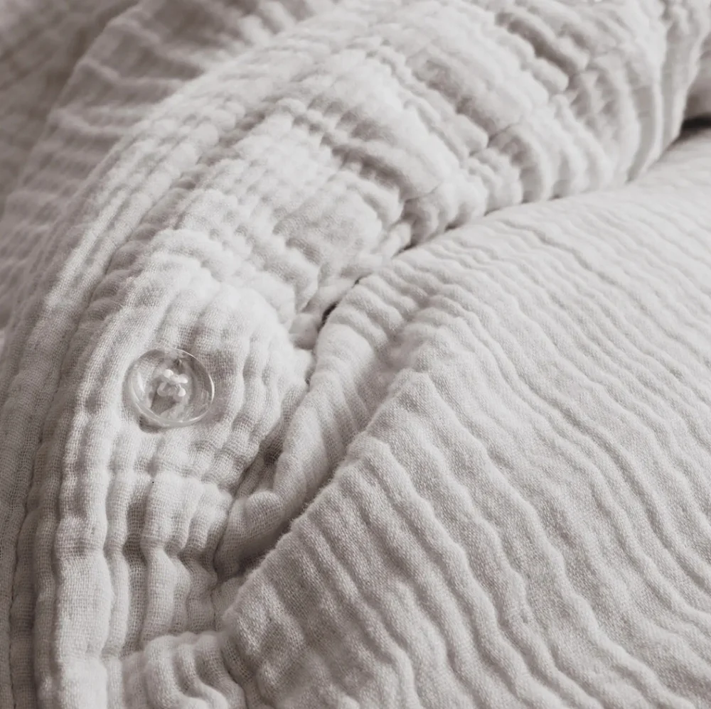 NWT Quince Organic Cotton Airy Gauze Fog Gray Duvet Cover Set! Full/ Queen (672)